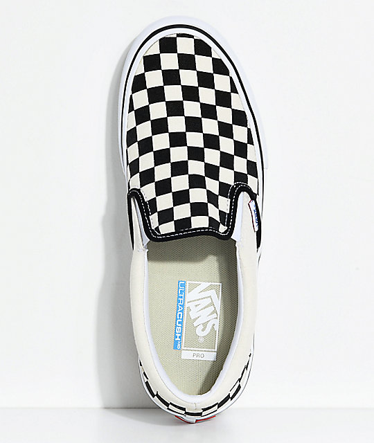 vans slip on pro checkerboard